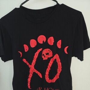 The Weeknd After Hours XO Official Shop Black Red Skull Moon Graphic T-Shirt S